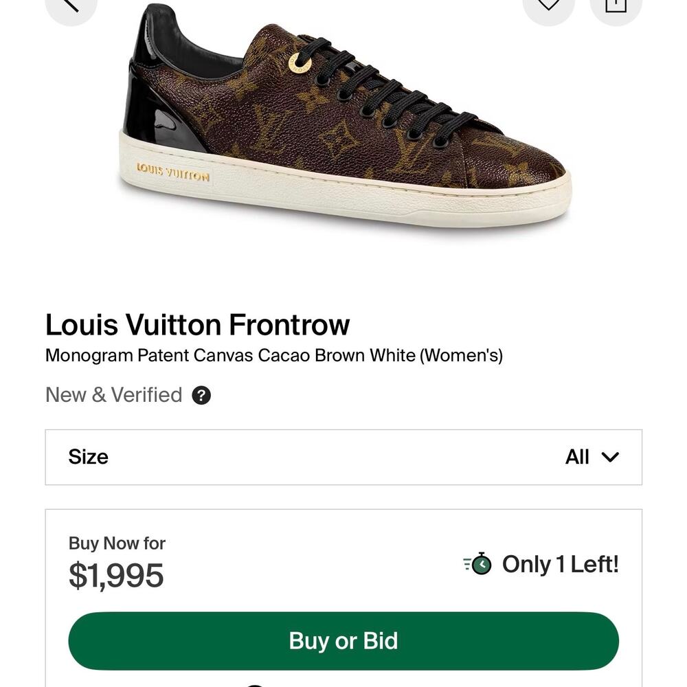 Louis Vuitton Frontrow Monogram Patent Canvas Sneakers with POA. Sz 39 eu 9 wmn - Picture 14 of 14